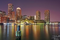 Rowe's Wharf and Skyline at Night - Boston, Massachusetts Rowe's Wharf and Skyline at Night - Boston, Massachusetts